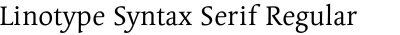 Linotype Syntax Serif Regular OsF